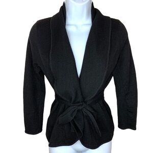 Medium Fitted BCBGMaxazria Merino Wool Wrap Style Cardigan Cowl Collar